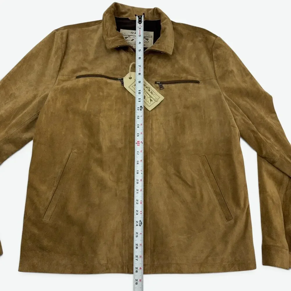 Banana Republic Suede Leather Jacket Mens XL Brown Travel Safari VTG with Tags